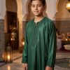 traditional-sharga-gandoura-forest-green-porte-snp1865 Traditional Sharga Gandoura Forest Green - vue portee