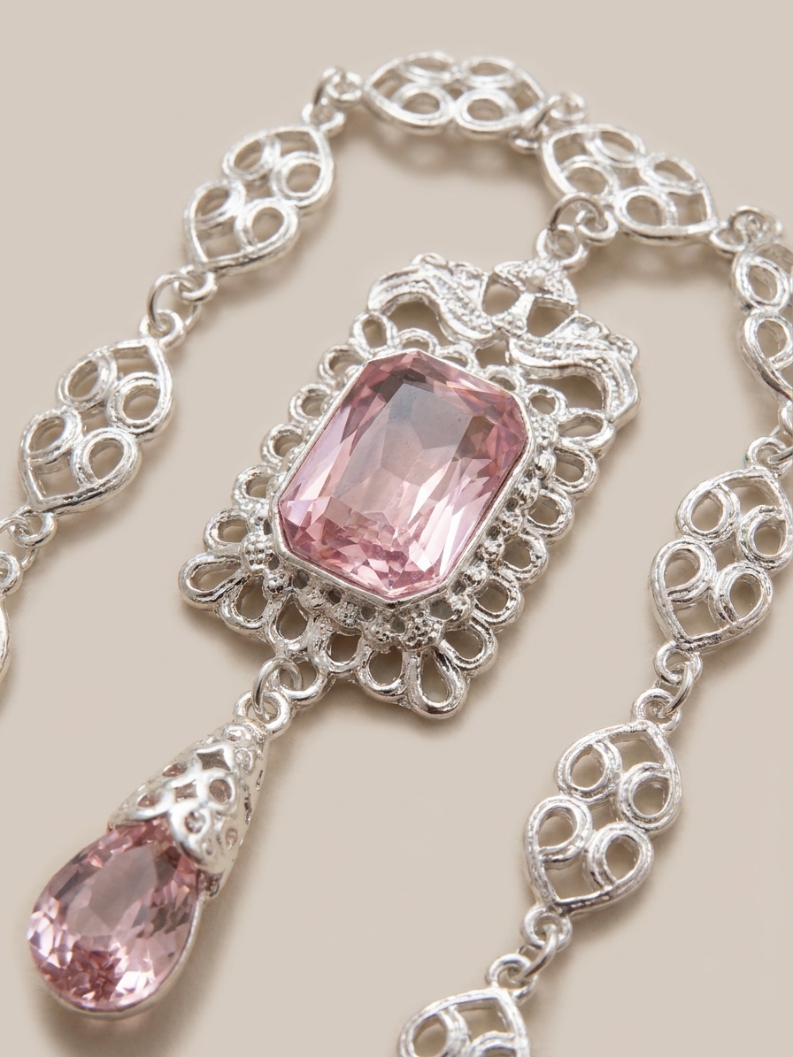 vintage-inspired-ornate-pendant-necklace-pink-detail-snp2609 Vintage-Inspired Ornate Pendant Necklace Pink - zoom detail
